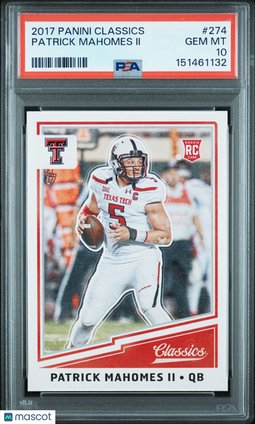 2017 Panini Classics Patrick Mahomes II #274 PSA 10
