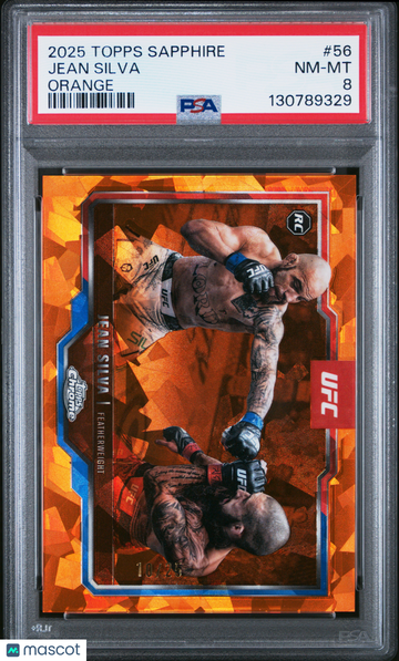 2025 Topps Chrome Sapphire UFC Jean Silva #56 Orange /25 RC Rookie PSA 8
