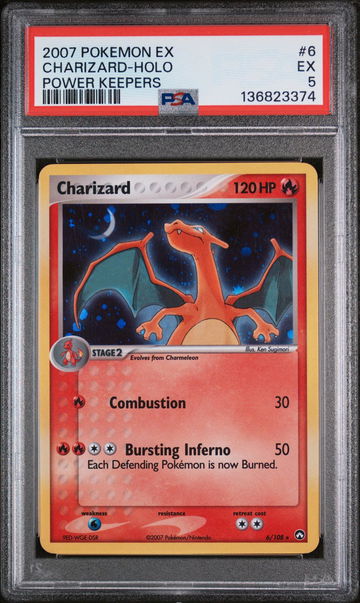 2007 Pokemon Ex Power Keepers Holo Charizard #6 PSA 5