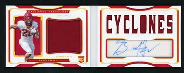 2022 National Treasures Collegiate Breece Hall Patch Auto Booklet /49