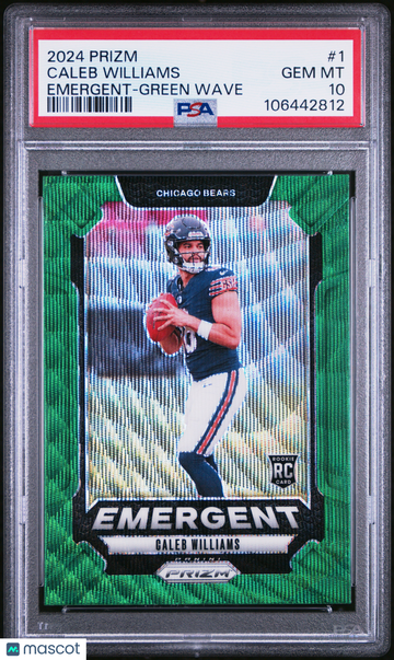 2024 Panini Prizm Emergent Caleb Williams #1 Green Wave PSA 10
