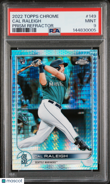 2022 Topps Chrome Cal Raleigh #149 Prism Refractor Parallel/Variety Rookie PSA 9
