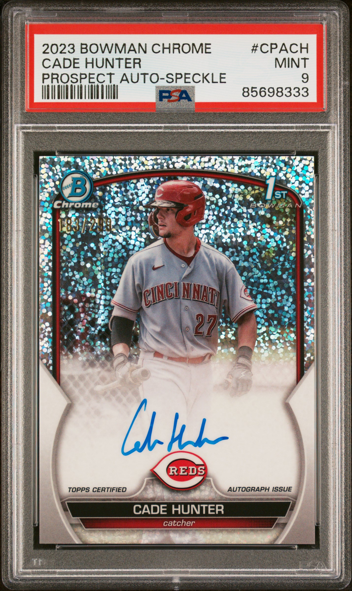 2023 Bowman Chrome Prospect Autographs Cade Hunter #CPACH PSA 9