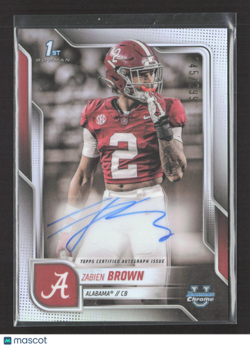 2025 Topps Bowman University Chrome Zabien Brown #BCA-ZB Refractor