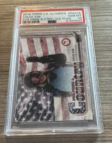 2018 Topps Olympics #PACCK Chloe Kim RC For Pride & Country #'d /99 PSA 10 GEM