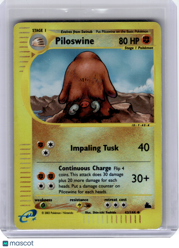 Skyridge Piloswine Reverse Holo Uncommon #43/144