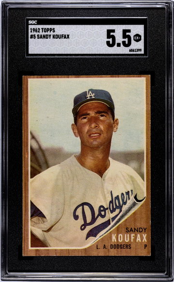1962 Topps #5 Sandy Koufax SGC 5.5