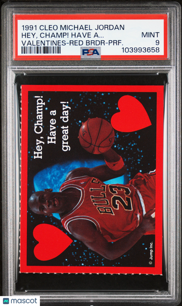 1991 Cleo Michael Jordan Valentines Michael Jordan Red Brdr PRF. PSA 9