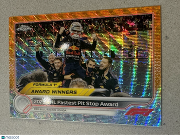 2022 Topps Chrome Formula 1 Red Bull Racing Honda #194 Orange Wave SN