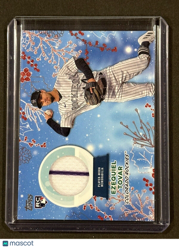 Ezequiel Tovar RC 2023 Topps Holiday Jersey RELIC Metallic Red #/25 Rockies SSP