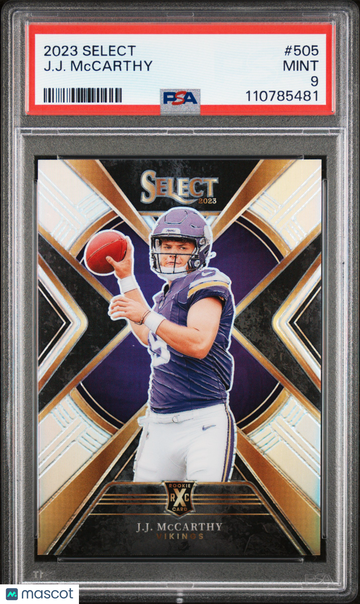 J. J. Mccarthy 2023 Panini Select #505 Rookie PSA 9