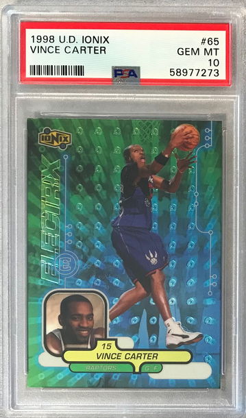 Vince Carter Rookie 1998 Upper Deck Ionix #65 PSA 10 Gem Mint - Raptors