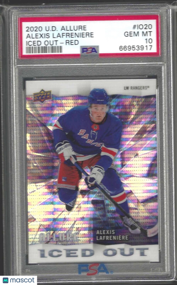 2020 Upper Deck Allure Iced Out Alexis Lafreniere #IO20 Red PSA 10
