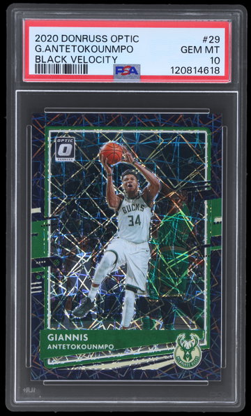 2020 Donruss Optic Giannis Antetokounmpo Black Velocity PSA 10
