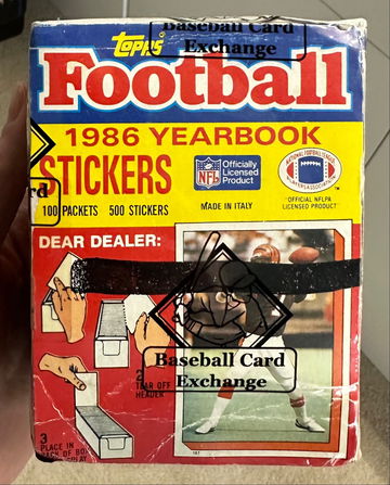 1986 Topps Football stickers bbce box 