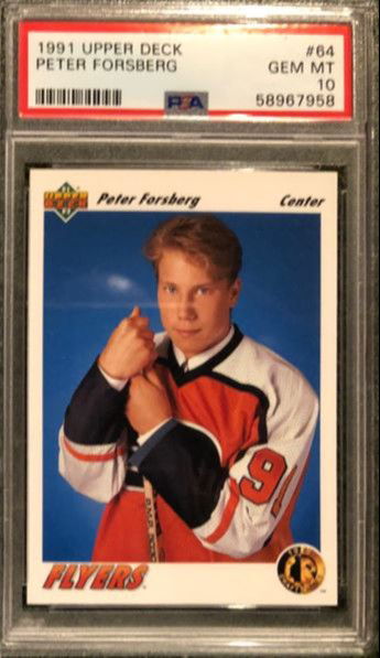 1991 UPPER DECK #64 PETER FORSBERG ROOKIE CARD PSA10 GEM MT *SHIPS FROM CANADA*