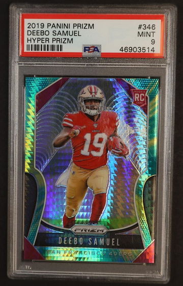 2019 Panini Prizm Prizms Hyper Deebo Samuel #346 /175 PSA 9