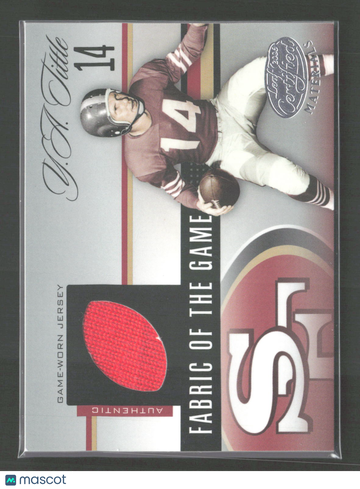 2006 Leaf Certified Materials Fabric of the Game Y.A. Tittle #FOTG-52 Game-worn jersey