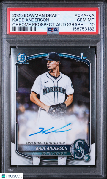 2025 Bowman Draft Chrome Prospect Autographs Kade Anderson #CPA-KA PSA 10
