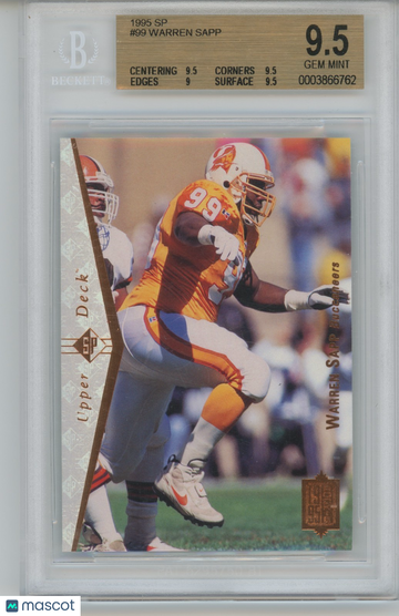 1995 SP Warren Sapp #99 Rookie BGS 9.5