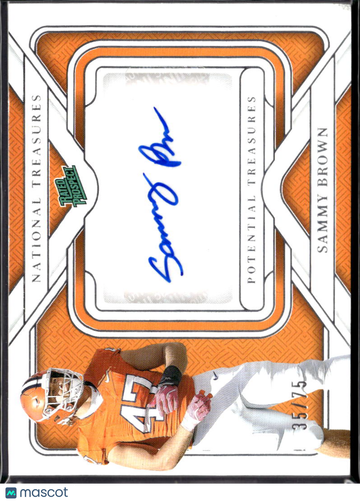 Sammy Brown 2025 Panini National Treasures Potential Treasures Auto /75 Clemson Tigers