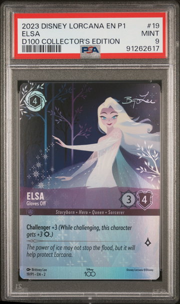 2023 Disney Lorcana Promo Disney 100 Collector's Edition Elsa #19/P1 PSA 9