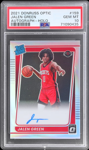 2021 Donruss Optic Jalen Green Rated Rookie Autograph Holo PSA 10 RC