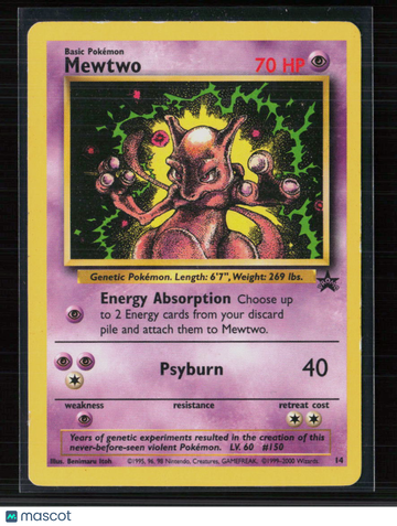 2000 Wizards Mewtwo Holo Black Star Promo #14