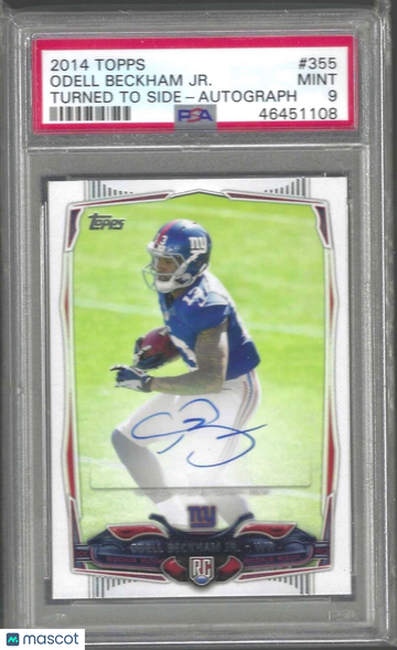 2014 Topps Odell Beckham JR. #355 Turned Side Autograph PSA 9