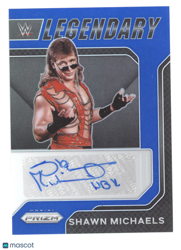 2022 Panini Prizm WWE Legendary Signatures Shawn Michaels #LS-SMC Blue /49