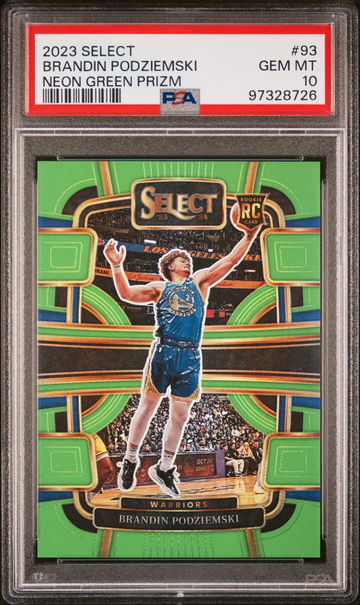 2023 PANINI SELECT BRANDIN PODZIEMSKI #/75 NEON GREEN PRIZM #93 PSA 10