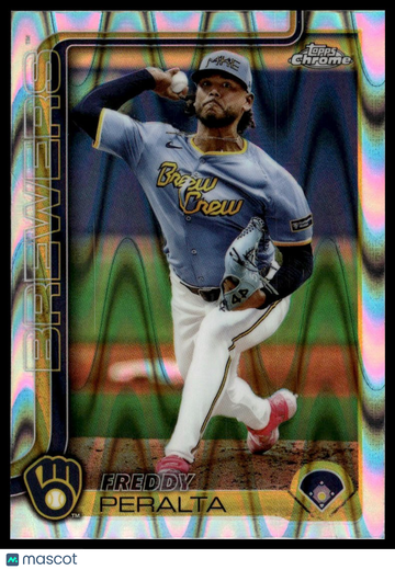 2025 Topps Chrome Freddy Peralta #95 Raywave Refractors