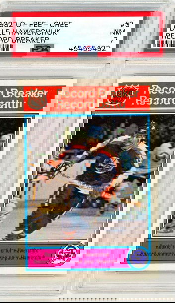 1982 OPC O-Pee-Chee Dale Hawerchuk Record Breaker #3 PSA 7 P1327