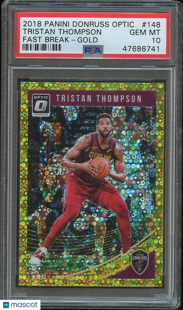 2018 Panini Donruss Optic Klay Thompson Tristan Thompson #148 Fast Break Gold PSA 10
