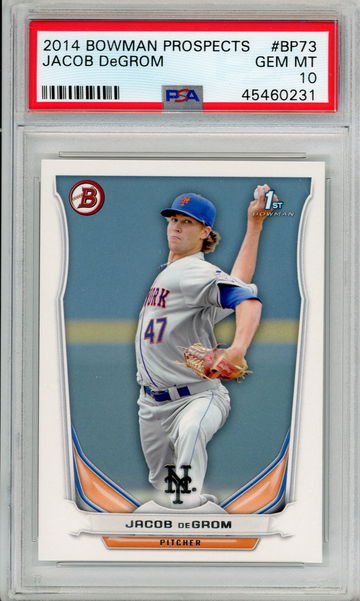 2014 Bowman Prospects Jacob DeGrom ROOKIE RC #BP73 PSA 10 New York Mets Low POP