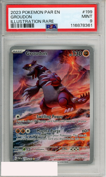 2023 POKEMON PAR EN-PARADOX RIFT GROUDON #199 ILL RARE PSA 9 MINT