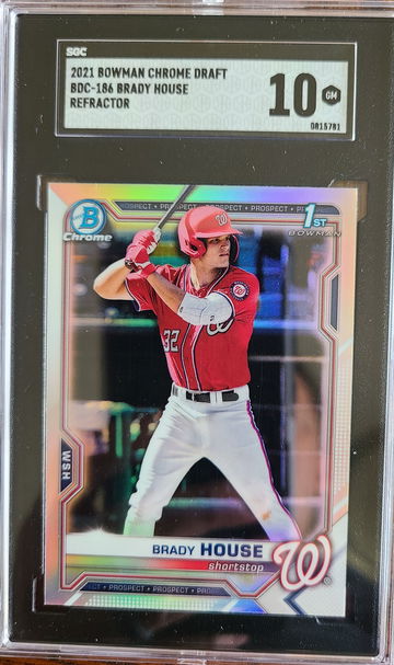 2021 Bowman Chrome Draft 1st BRADY HOUSE #BDC-186 Refractor SGC 10 GEM Mint RC