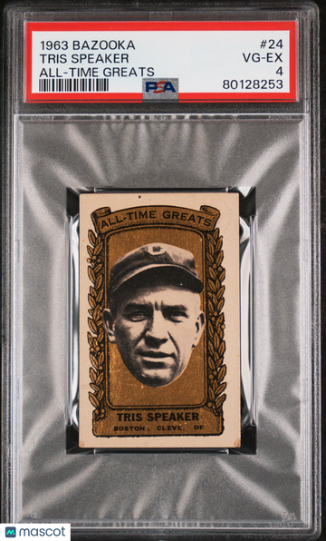 1963 Bazooka All-Time Greats Tris Speaker #24 All-Time Greats PSA 4