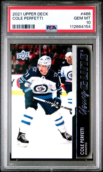 2021 Upper Deck Series 2 Young Guns Cole Perfetti #466 RC PSA 10