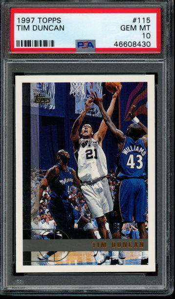 1997 Topps #115 Tim Duncan PSA GEM MINT 10