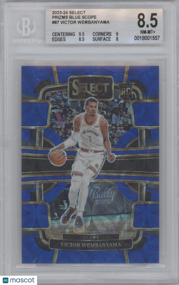 2023 Select Prizms Blue Scope Victor Wembanyama #87 /249 BGS 8.5