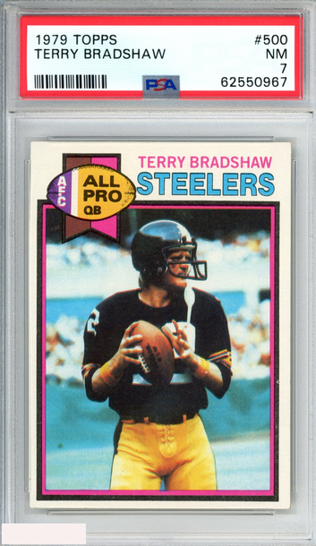 1979 TOPPS TERRY BRADSHAW #500 PITTSBURGH STEELERS HOF PSA 7 NM