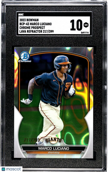 2023 Bowman Chrome Marco Luciano #BCP-43 Chrome Lave Refractor Parallel/Variety Rookie SGC 10 San Francisco Giants