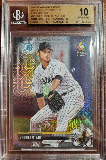 2017 Bowman Chrome megabox shohei ohtani rookie refractor BGS 10 pristine 1st Bowman chrome
