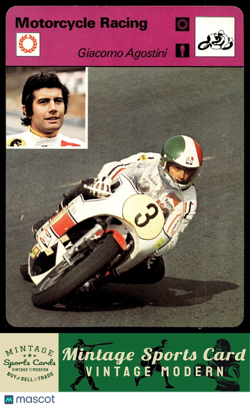 1977-80 Sportscaster Series 9 (UK) Giacomo Agostini #09-10
