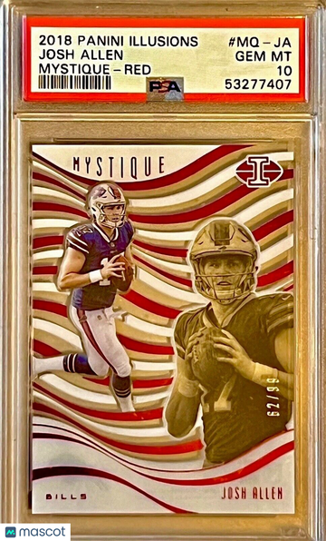 /99 PSA 10 RC Josh Allen 2018 Illusions Red Holo Rookie Acetate Mystique POP 7
