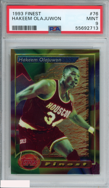 1993 FINEST HAKEEM OLAJUWON #76 HOUSTON ROCKETS HOF PSA 9 MINT