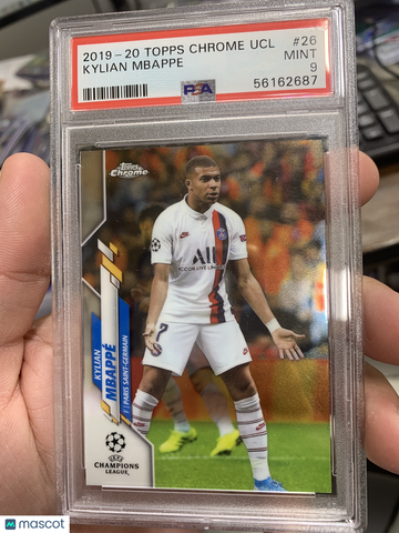 2019 Topps Chrome UEFA Champions League Kylian Mbappe #26 PSA 9