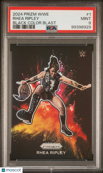 2024 Panini Prizm WWE Black Color Blast Rhea Ripley #1 PSA 9