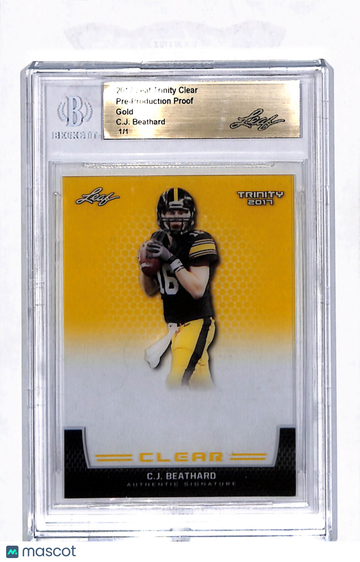2017 Leaf Trinity Clear C.J. Beathard Gold 1/1 Pre-Production Proof Auto